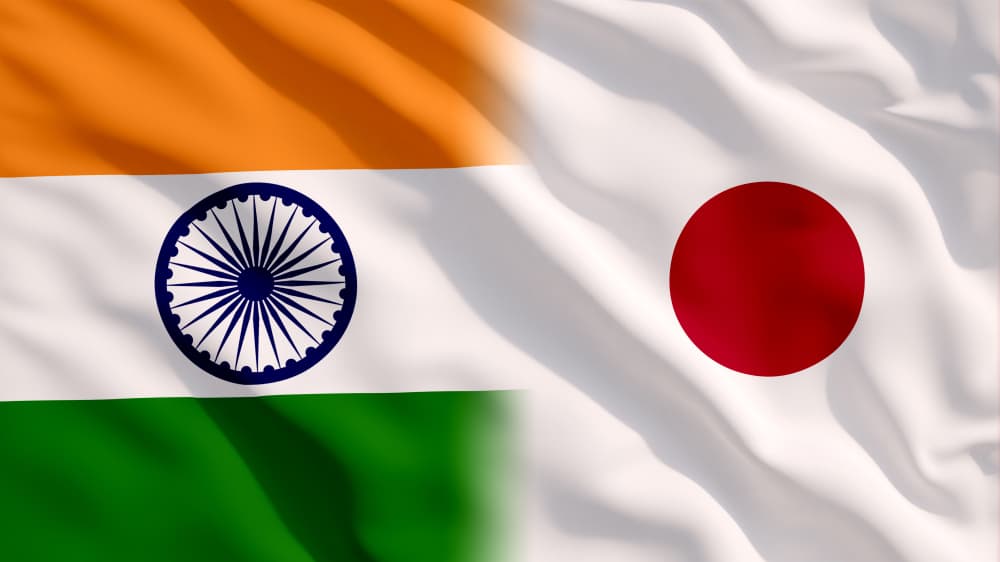 India and Japan flags